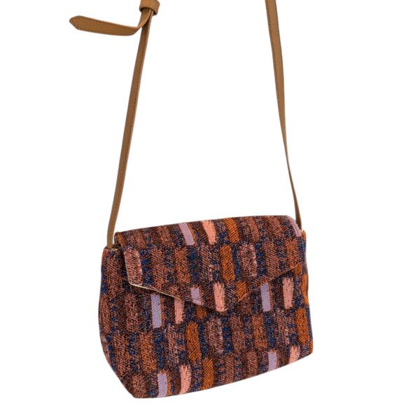 Universal Thread Maroon Orange Blue Pink Jacquard Envelope Crossbody Bag - Picture 3 of 14